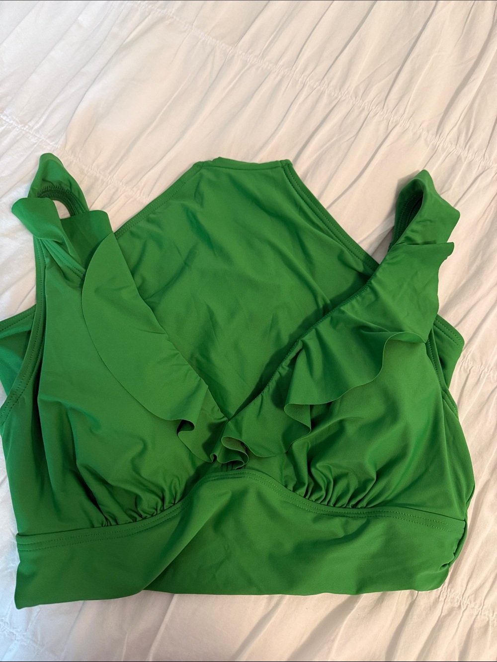 DKNY Green Ruffle One-Piece Swimsuit - Picture 4 of 4
